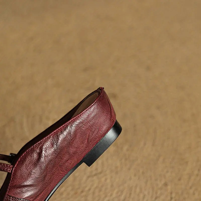 Women's Pointed Toe Mary Jane Mules with Ankle Strap