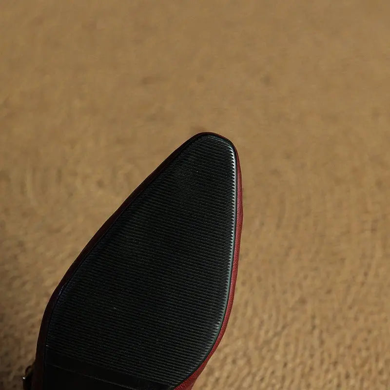Women's Pointed Toe Mary Jane Mules with Ankle Strap