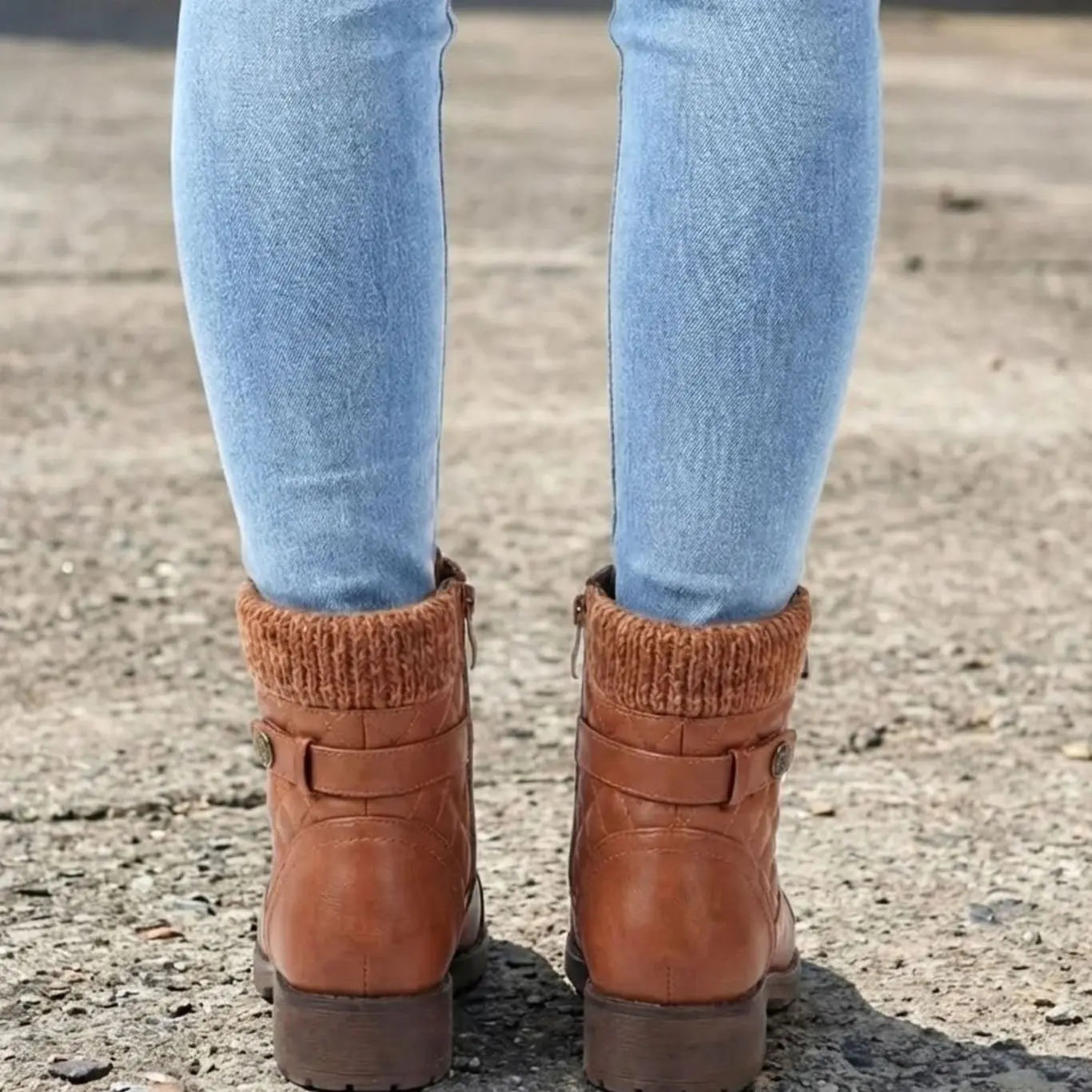 Women's Quilted Lace-Up Block Heel Ankle Boots