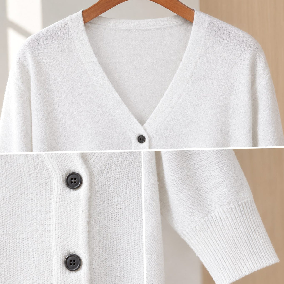 Women's Relaxed-Fit V-Neck Button-Front Knit Cardigan
