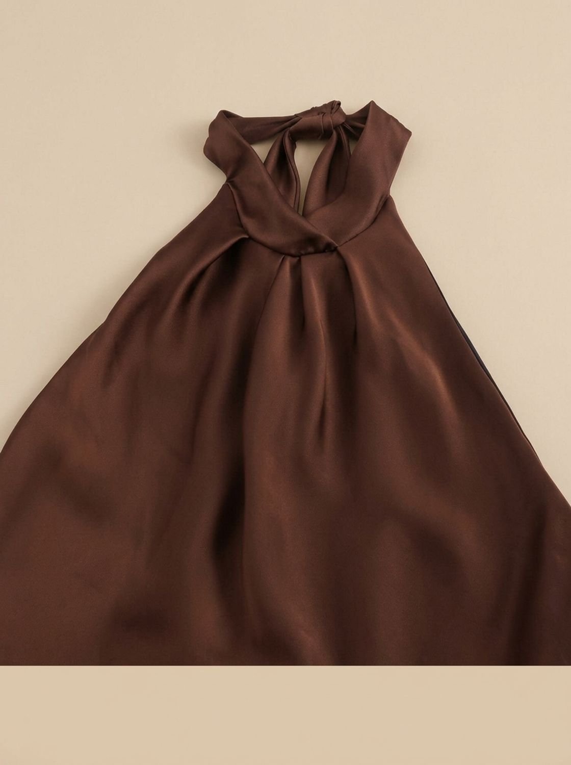 Women's Satin Halter-Neck Backless Maxi Slip Dress