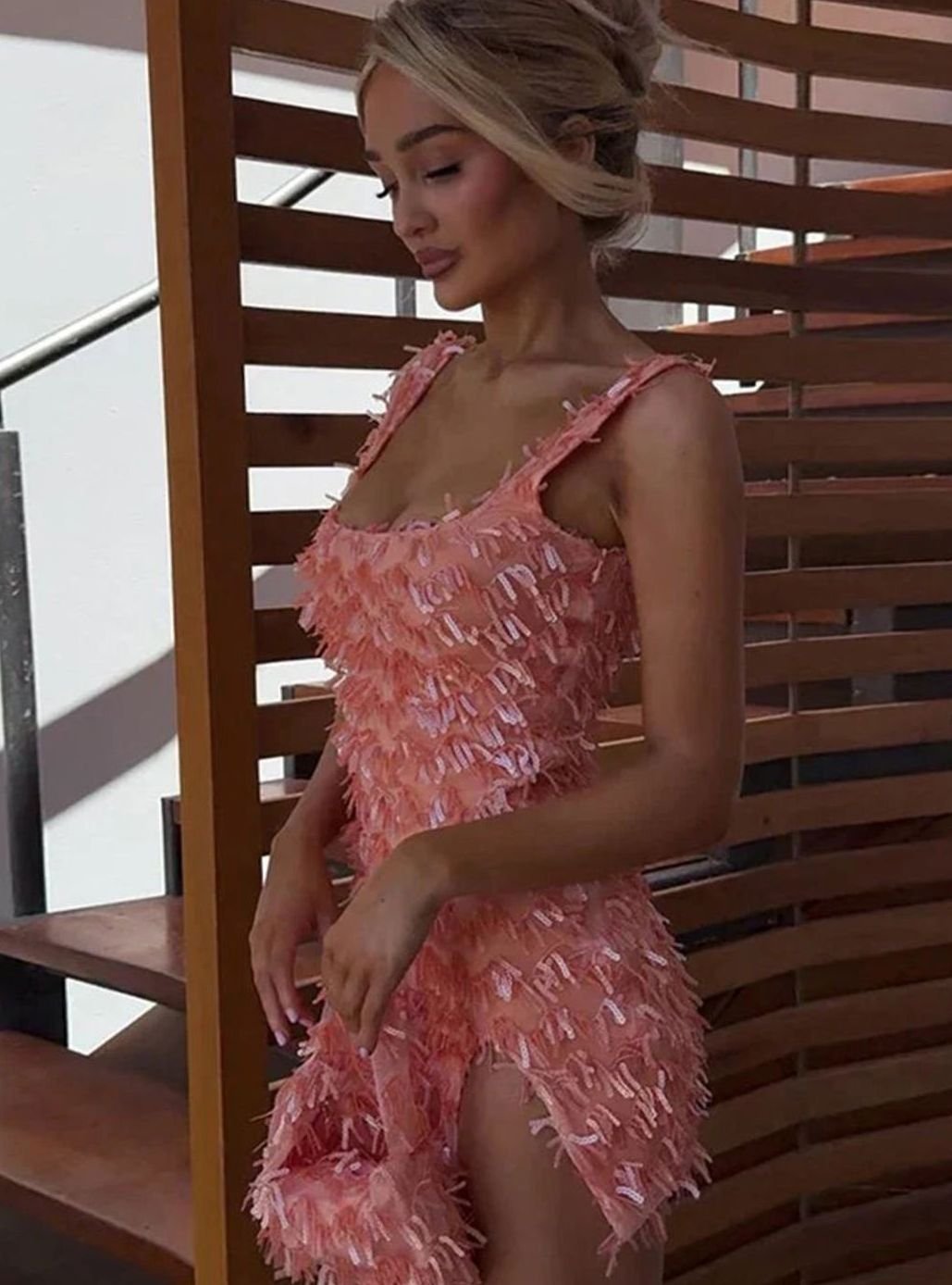 Women's Sequin Tassel Mini Christmas Party Dress