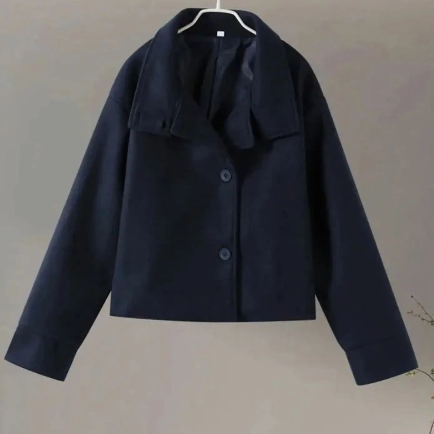 Women's Short Button-Up High-Collar Coat
