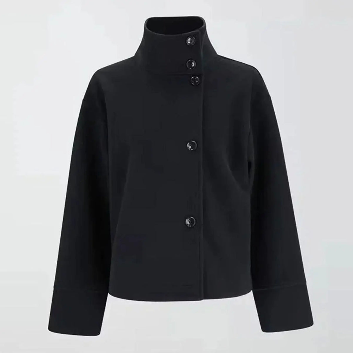 Women's Short Button-Up High-Collar Coat