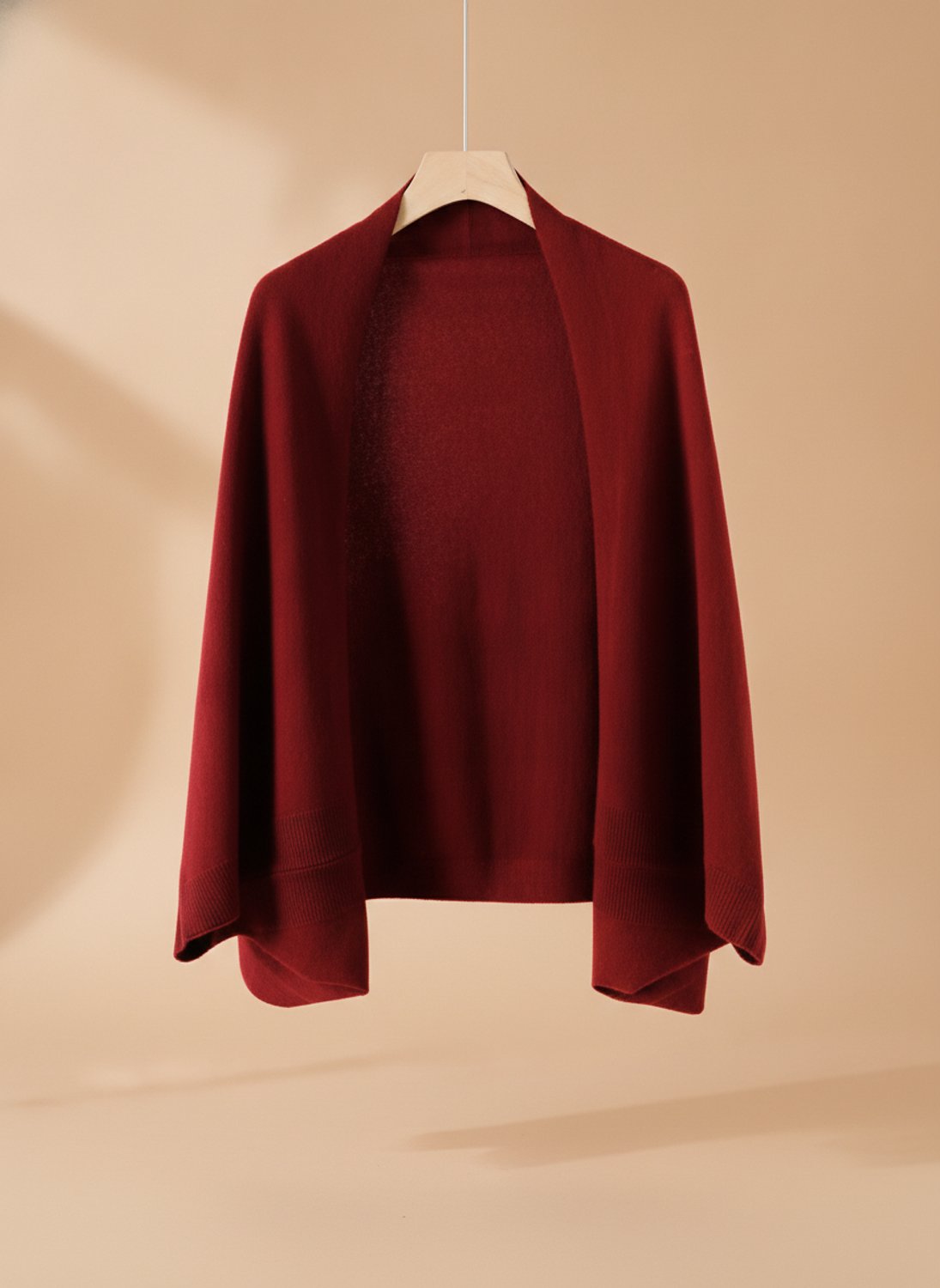 Women's Soft Faux Cashmere Oversized Wrap Scarf Shawl - Burgundy