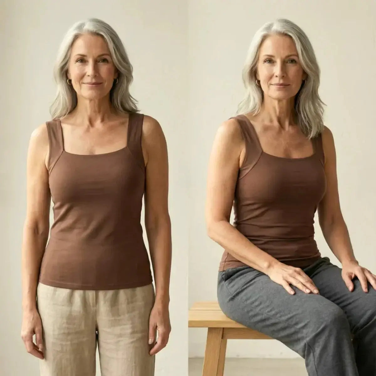 Women's Square-Neck Built-In Bra Sleeveless Vest Top