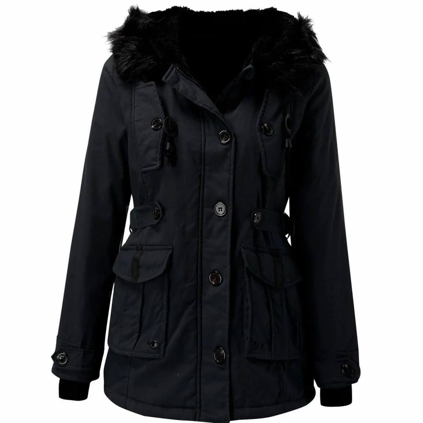 Women's Thick Faux Fur Hooded Insulated Parka Coat