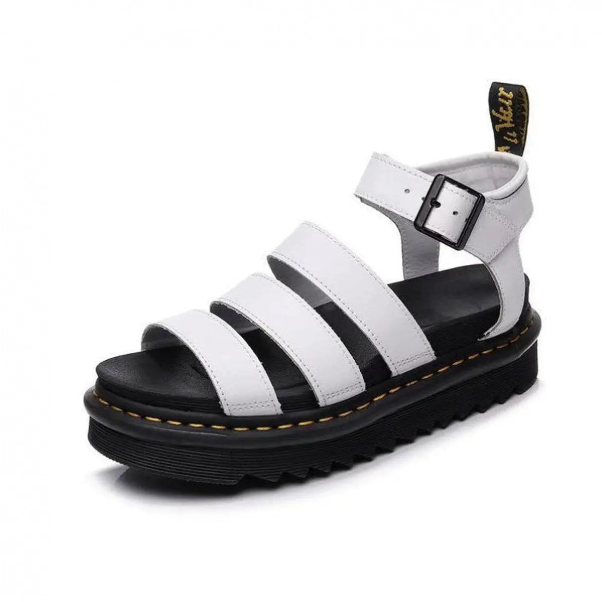 Women's Triple-Strap Buckle Platform Comfortable Sandals - White