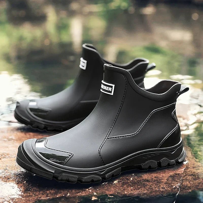 Women's Waterproof Boots Ankle Wellington Rain - Black