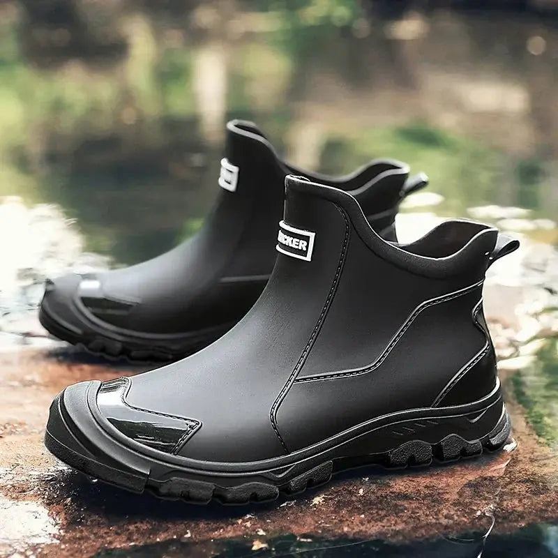 Women's Waterproof Boots Ankle Wellington Rain - Black