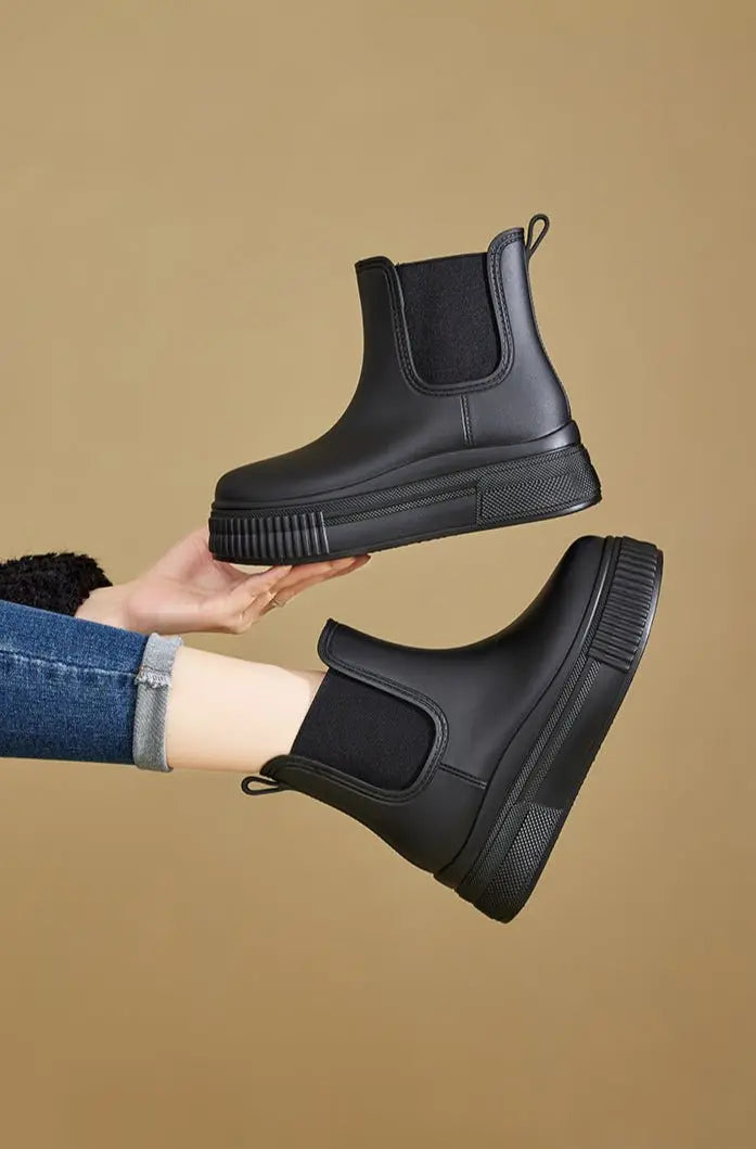 Women's Waterproof Boots Chelsea Platform Rain