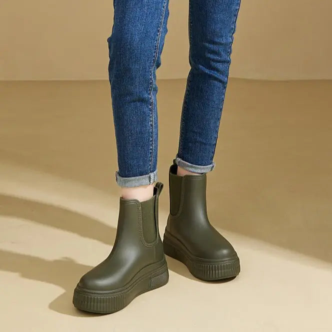 Women's Waterproof Boots Chelsea Platform Rain