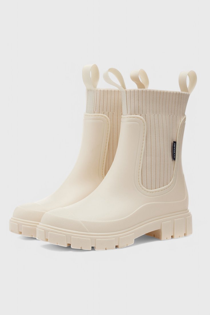 Women's Waterproof Boots Chelsea Style Ankle - Beige