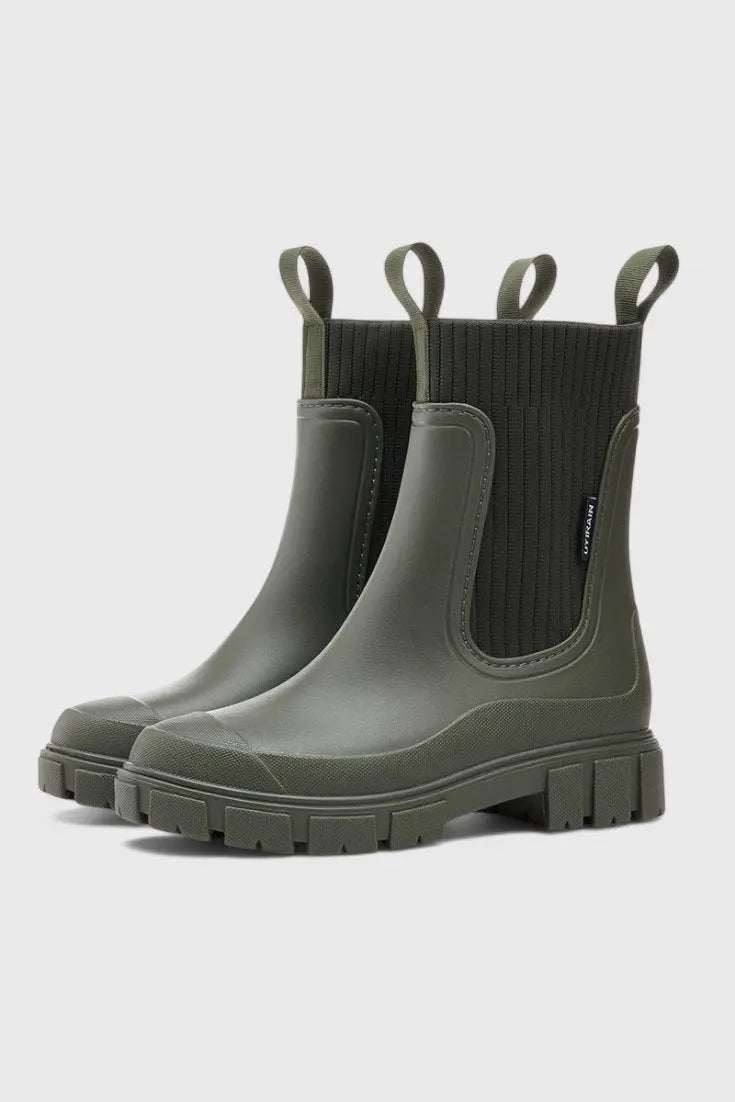 Women's Waterproof Boots Chelsea Style Ankle - Green
