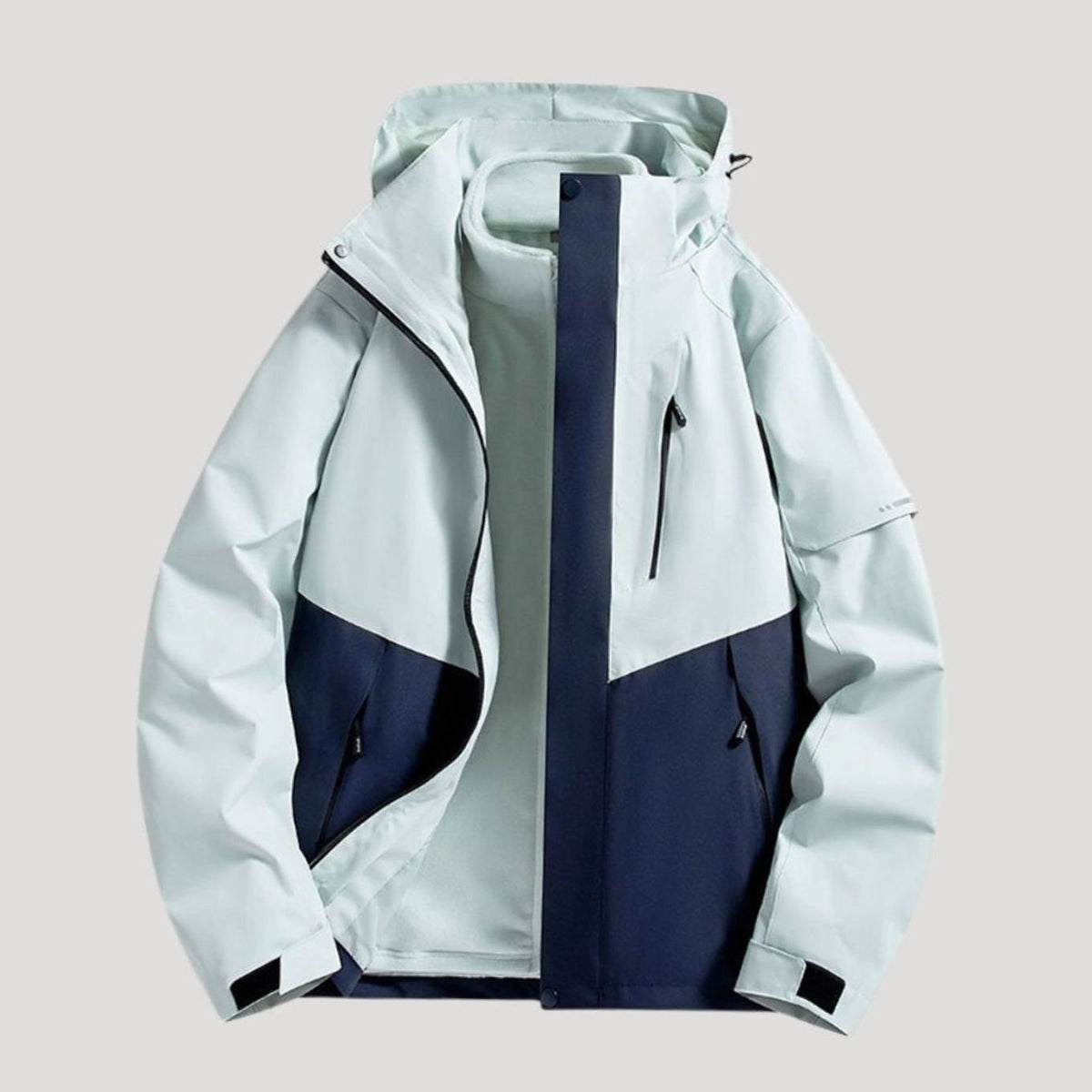 Women's Waterproof Hooded Relaxed-Fit Winter Jacket Fleece-Lined Collar - Navy Blue