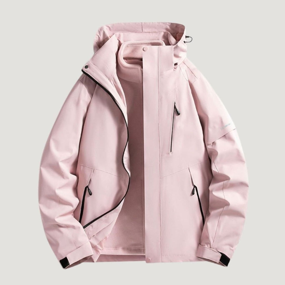 Women's Waterproof Hooded Relaxed-Fit Winter Jacket Fleece-Lined Collar - Pink