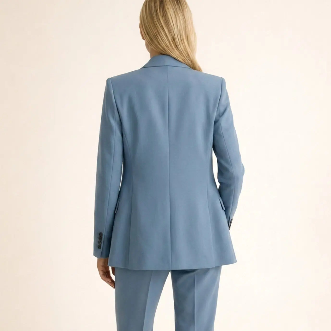 Women's Wide-Leg Tailored Blazer Trouser Suit Set