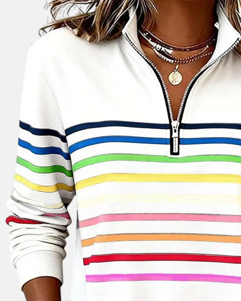 Women's Zip Jumper Quarter Zip Pullover Relaxed Fit