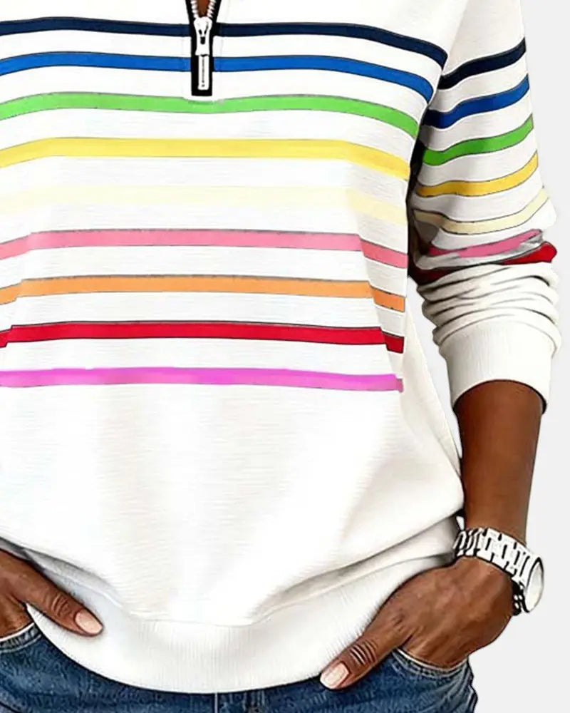 Women's Zip Jumper Quarter Zip Pullover Relaxed Fit