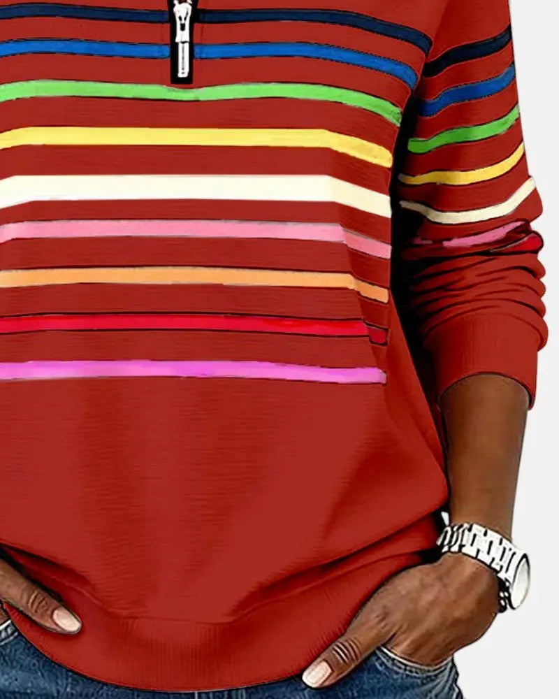 Women's Zip Jumper Quarter Zip Pullover Relaxed Fit