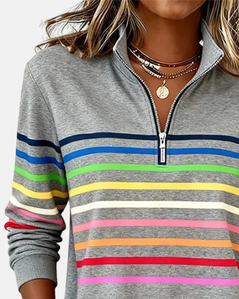 Women's Zip Jumper Quarter Zip Pullover Relaxed Fit