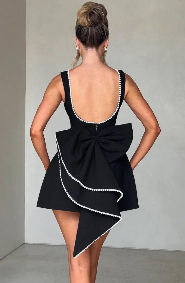 A-Line Mini Wedding Guest Dress Sleeveless Beaded Boat Neck