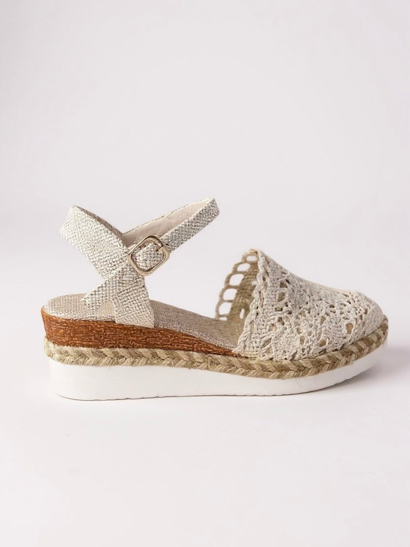 Boho Crochet Platform Sandals Woven Ankle Strap