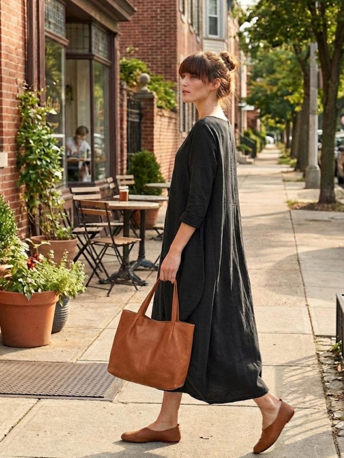 Boho Maxi Dress Oversized Batwing Sleeves