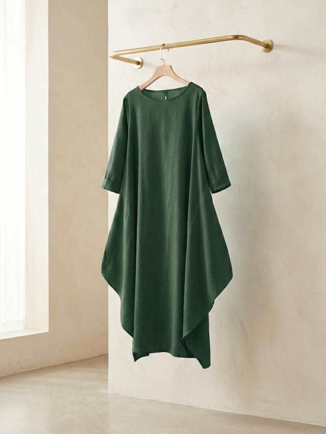 Boho Maxi Dress Oversized Batwing Sleeves