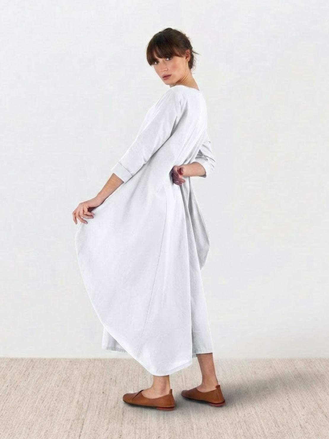 Boho Maxi Dress Oversized Batwing Sleeves