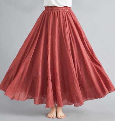 Boho Maxi Skirt High Waist Cotton - Altrosa