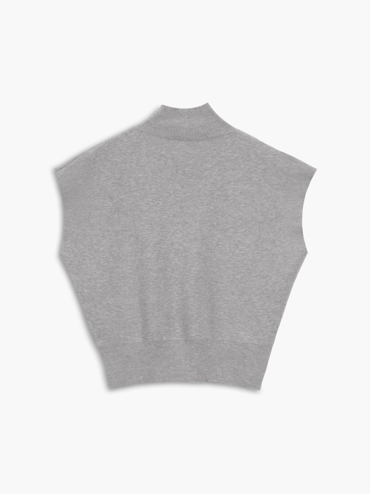 Cargo Style Sleeveless Mock Neck Top Padded Shoulders