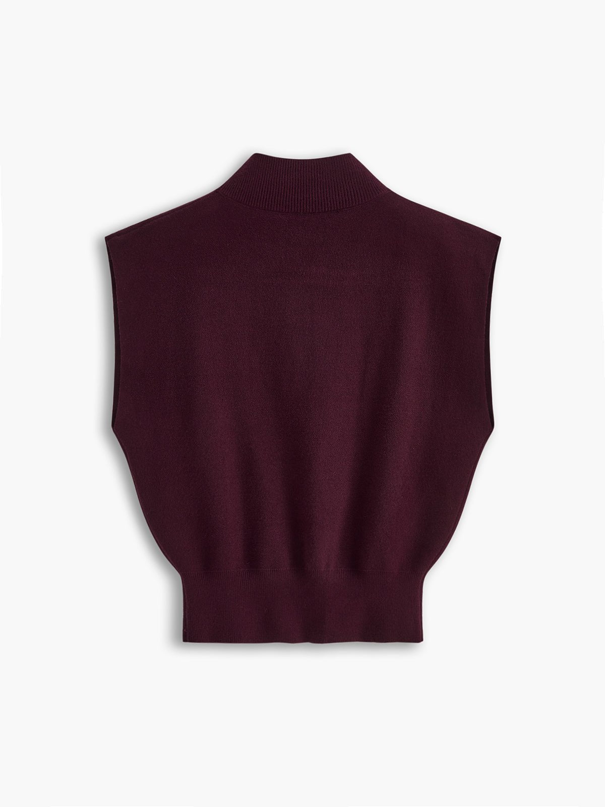 Cargo Style Sleeveless Mock Neck Top Padded Shoulders