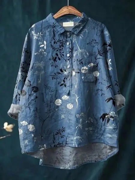 Floral Shirt Long Sleeve Button Up Lightweight Breathable - Floral 10