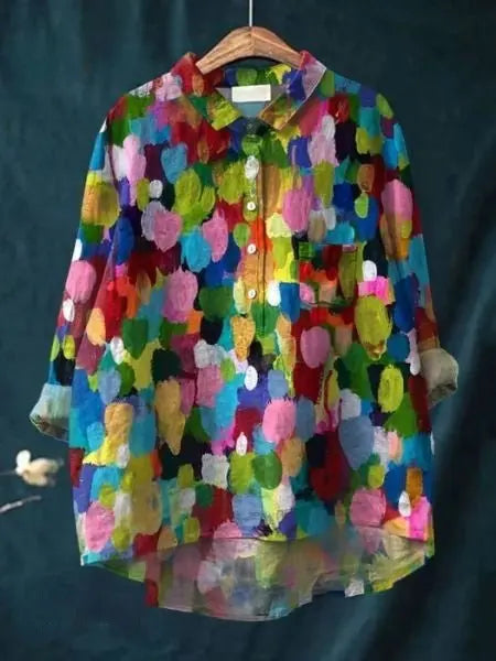 Floral Shirt Long Sleeve Button Up Lightweight Breathable