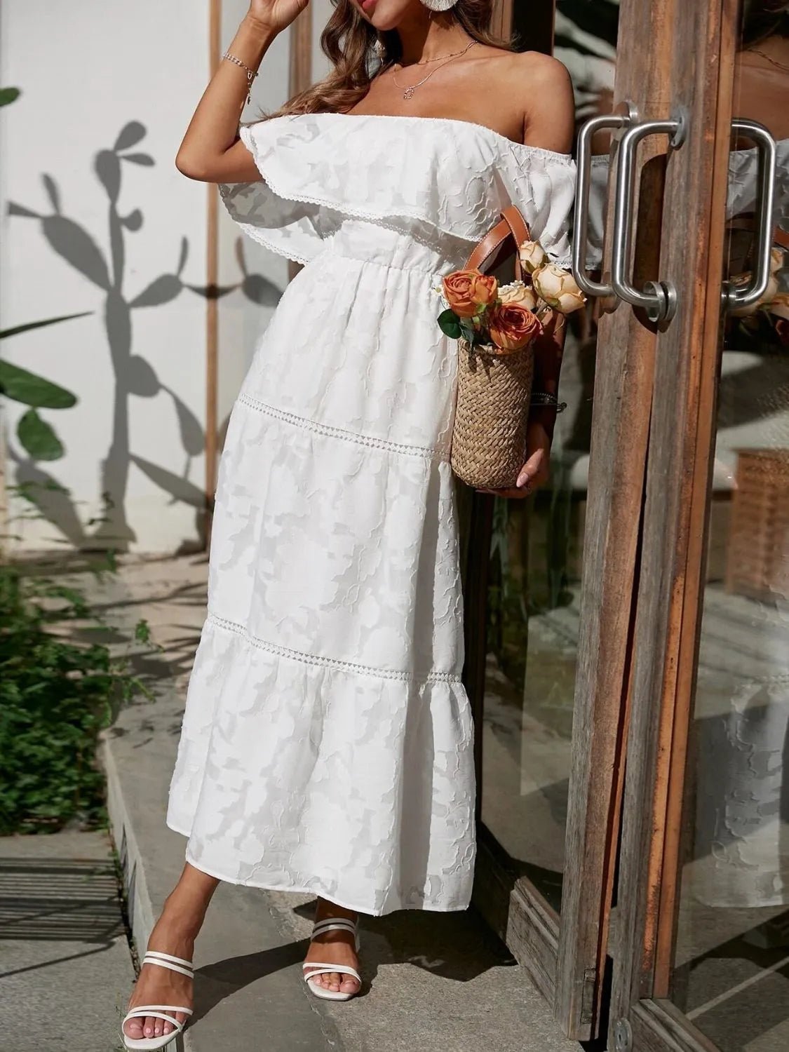 Maxi Dress Off Shoulder Tiered Ruffle Summer