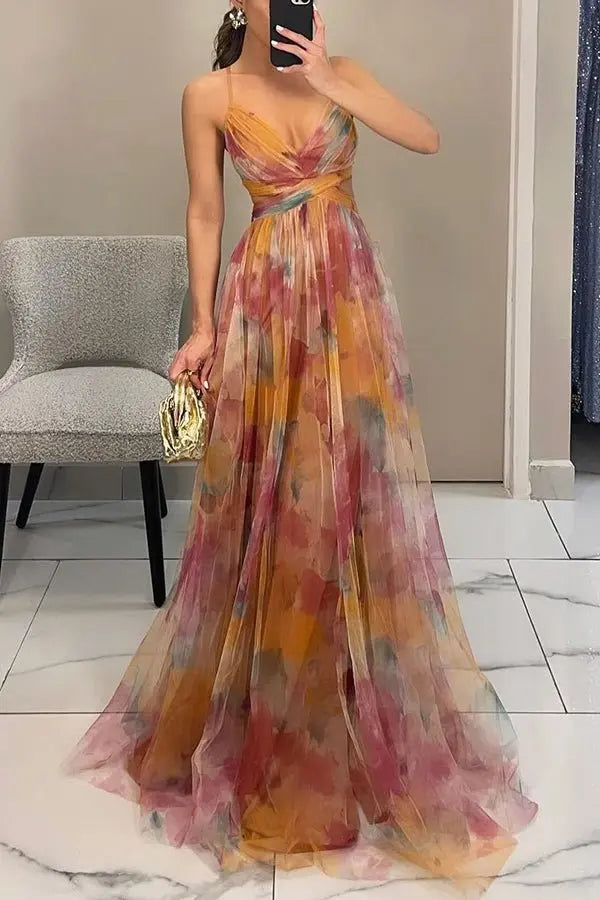 Maxi Wrap Dress Deep V-Neck Bohemian Summer