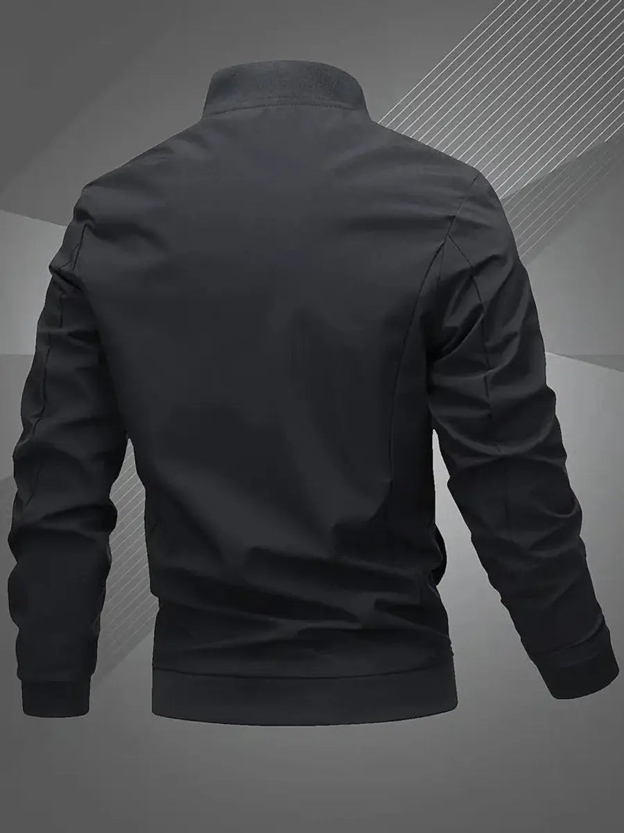 Mens Bomber Jacket Lightweight Zip-Up Baseball Collar Outerwear