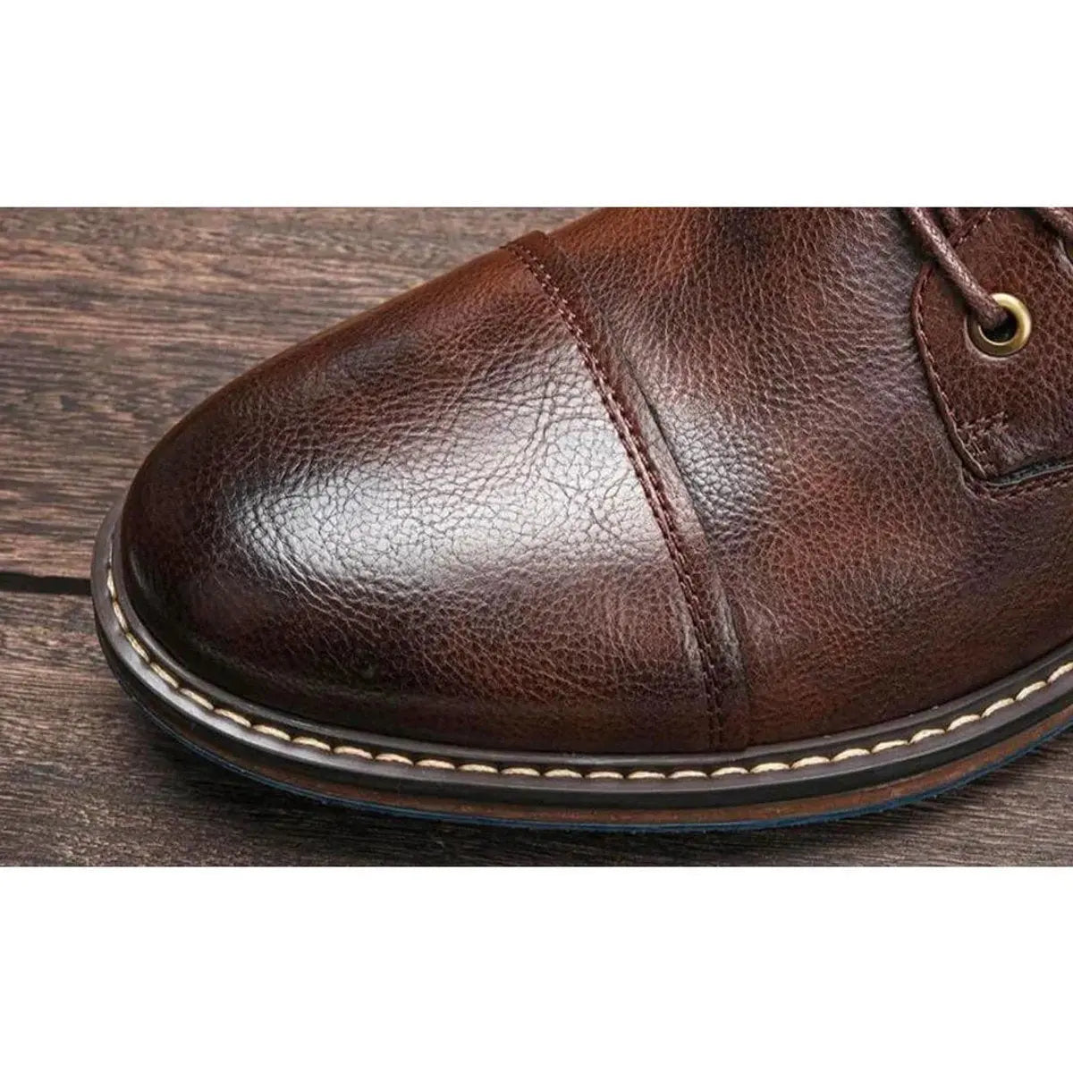 Men's Boots Leather Lace-Up Oxford Ankle Boots