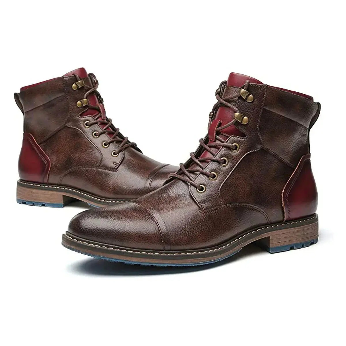 Men's Boots Leather Lace-Up Oxford Ankle Boots