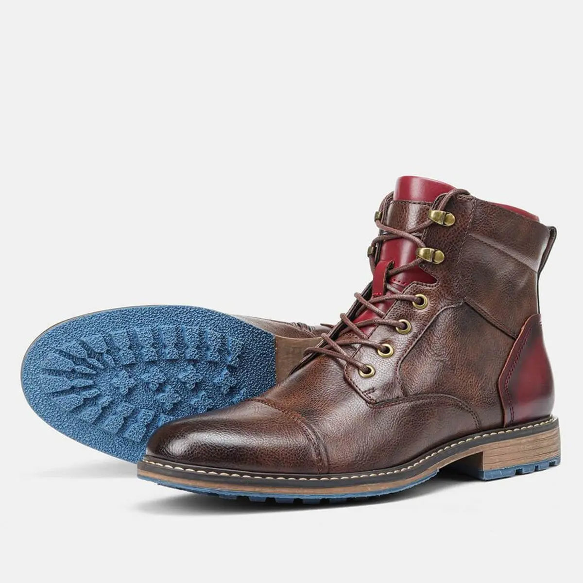 Men's Boots Leather Lace-Up Oxford Ankle Boots