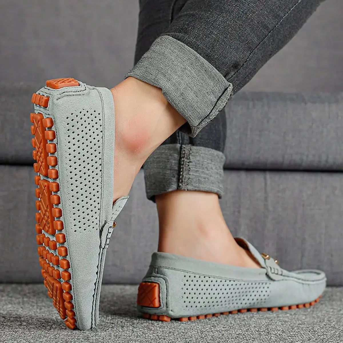 Men's Breathable Suede Slip-On Driving Loafers