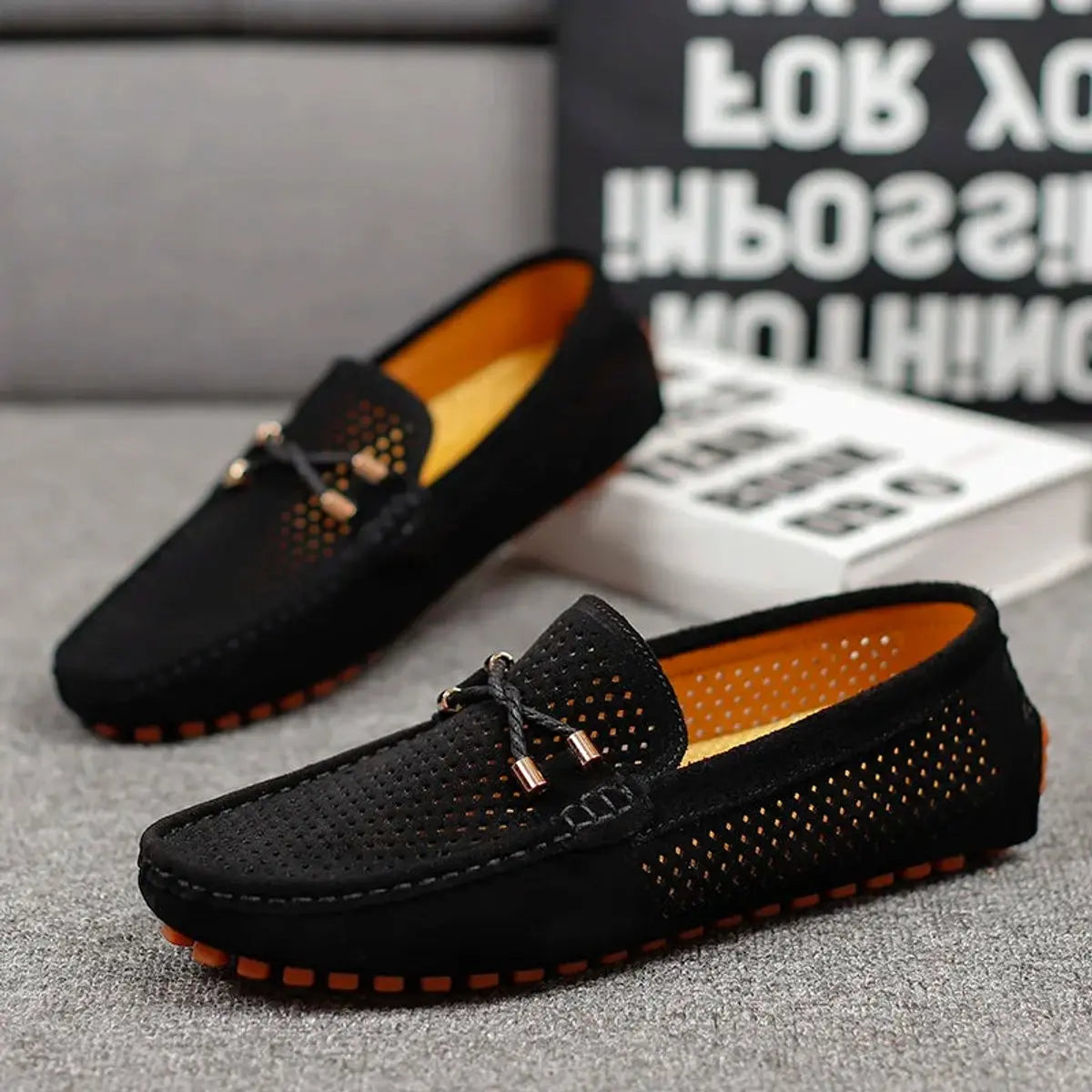 Men's Breathable Suede Slip-On Driving Loafers