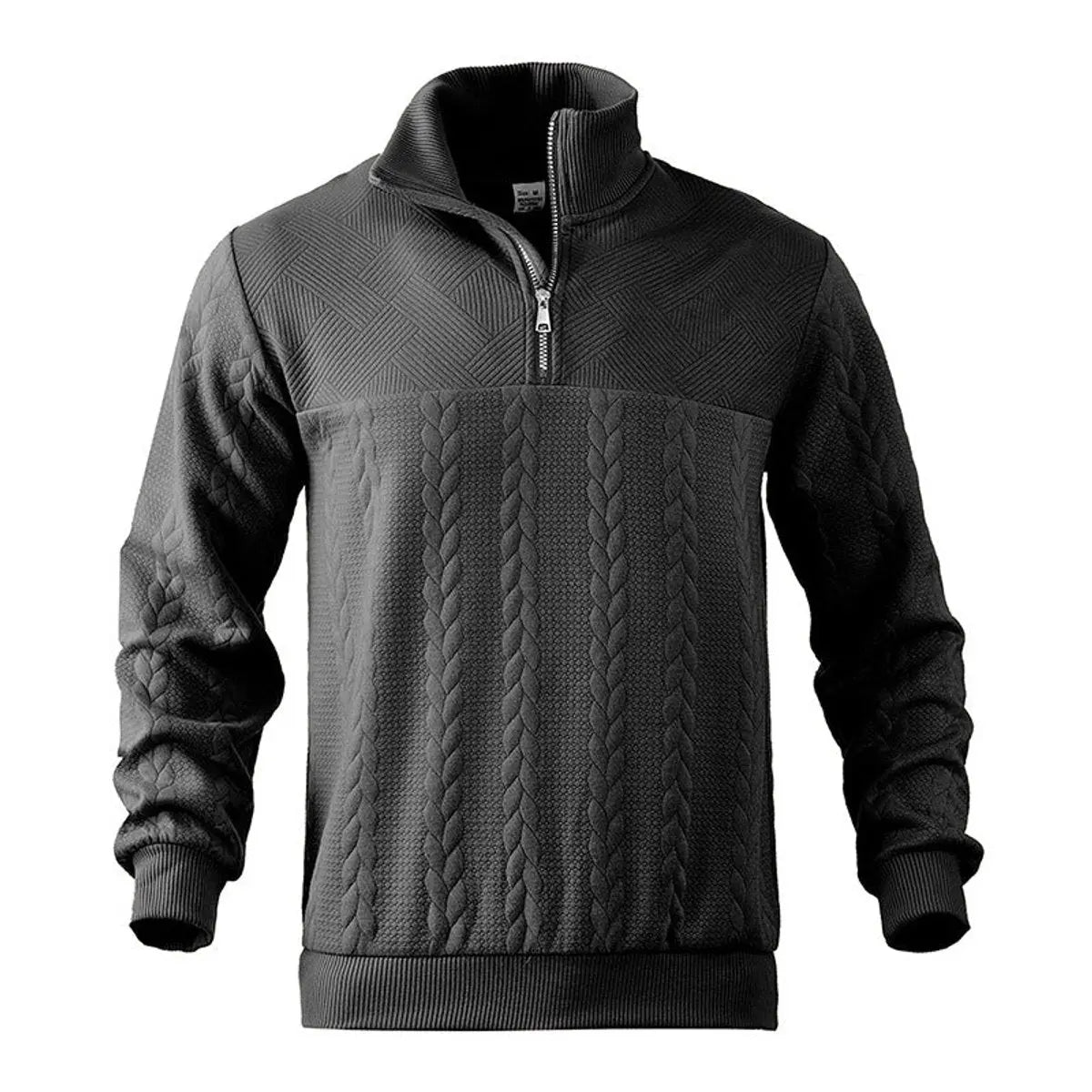 Men's Cable-Knit Quarter-Zip Pullover Mens Knit Sweater