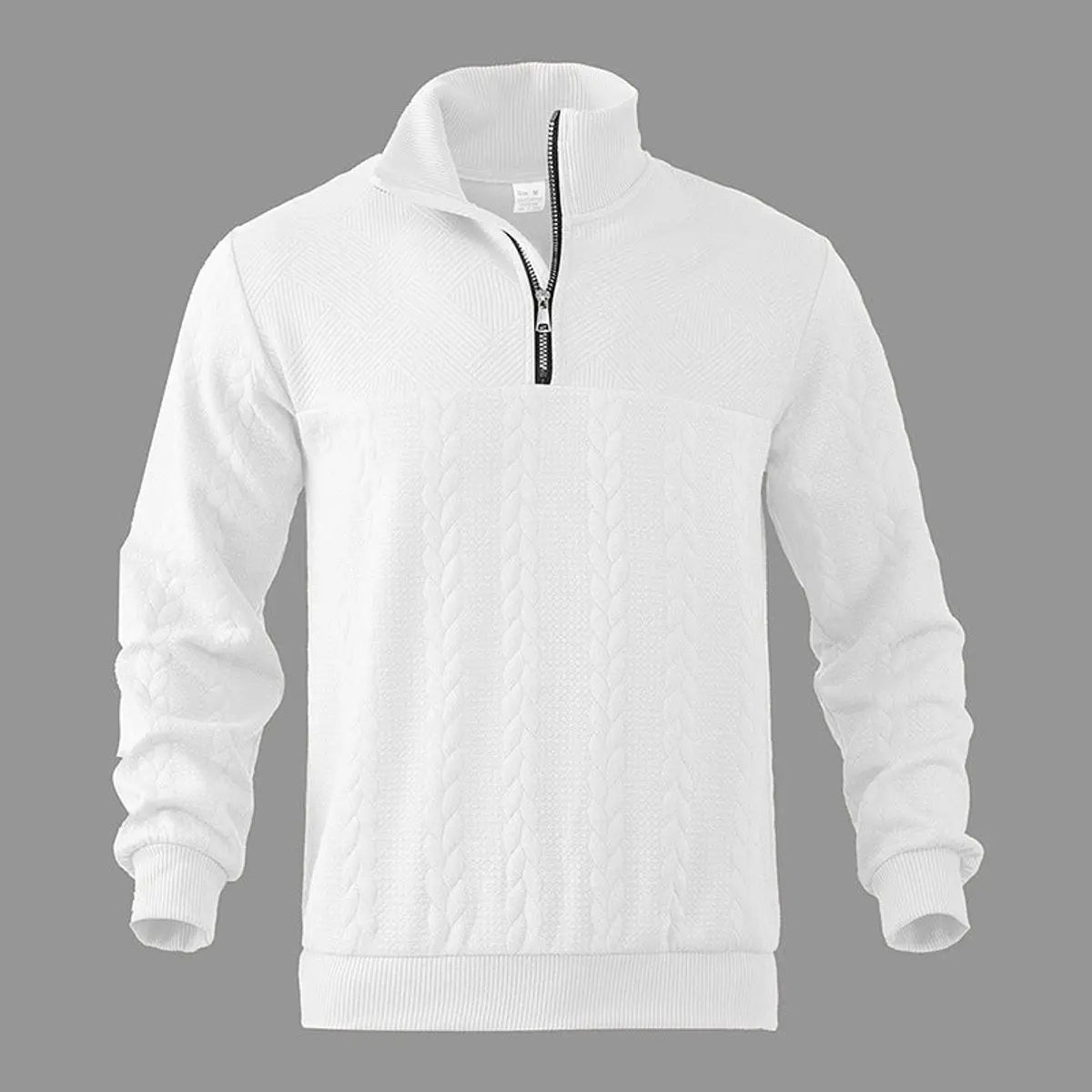 Men's Cable-Knit Quarter-Zip Pullover Mens Knit Sweater