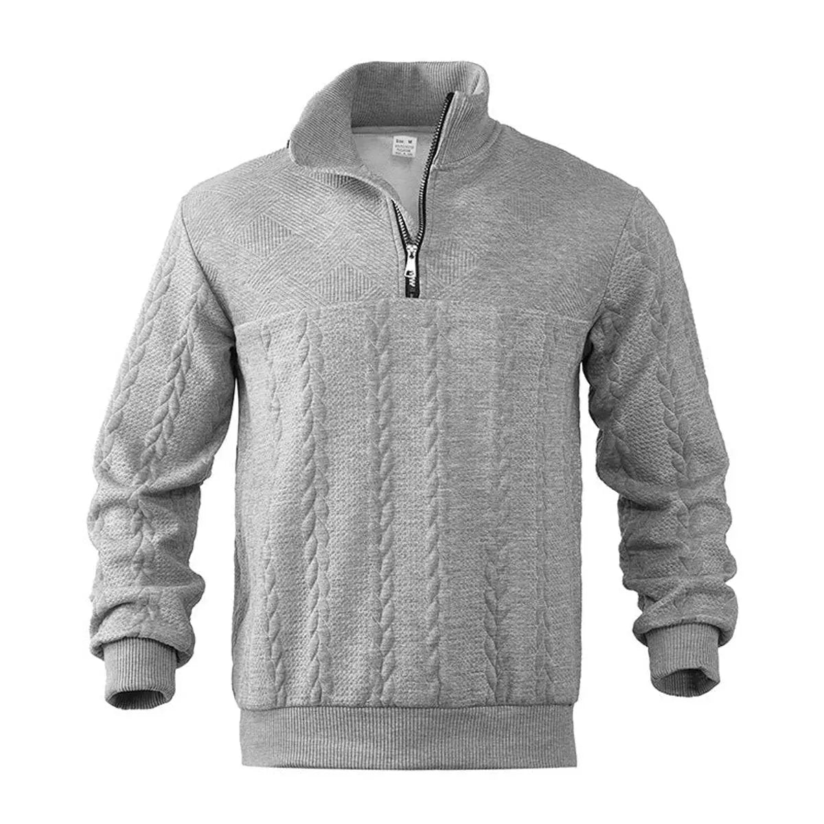Men's Cable-Knit Quarter-Zip Pullover Mens Knit Sweater
