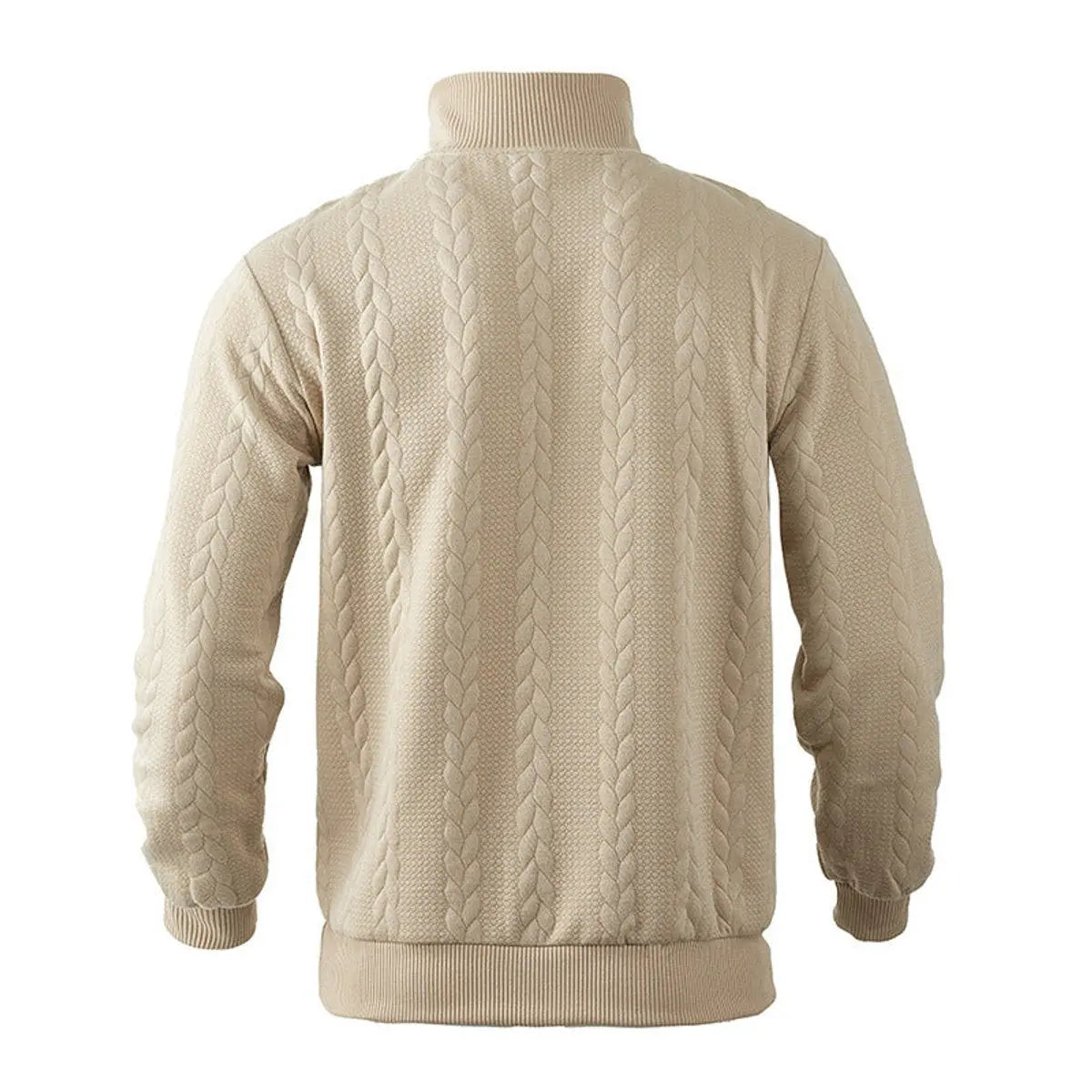 Men's Cable-Knit Quarter-Zip Pullover Mens Knit Sweater