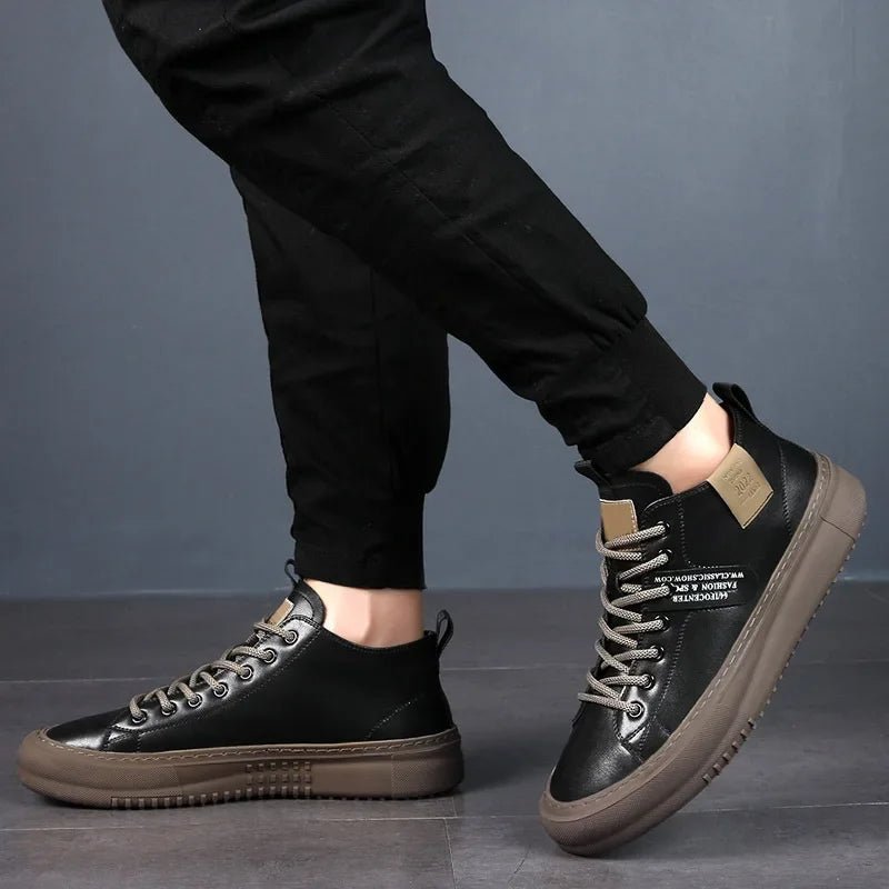 Men's Canvas High-Top Trainers Casual Lace-Up