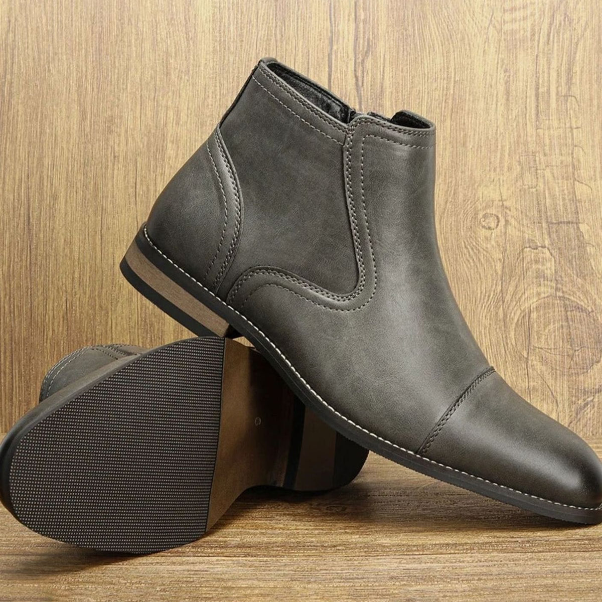 Men's Cap Toe Side-Zip Chelsea Boots