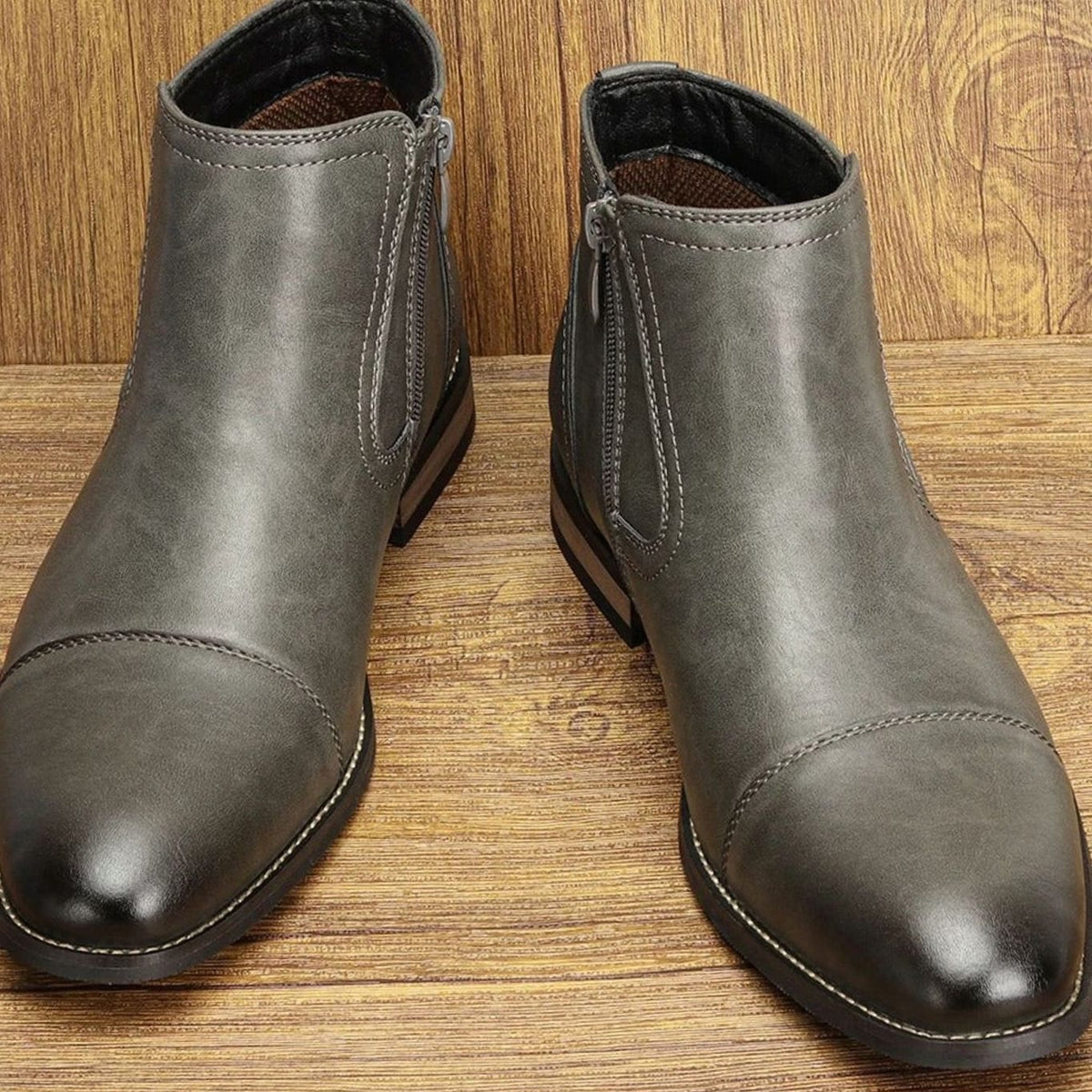 Men's Cap Toe Side-Zip Chelsea Boots